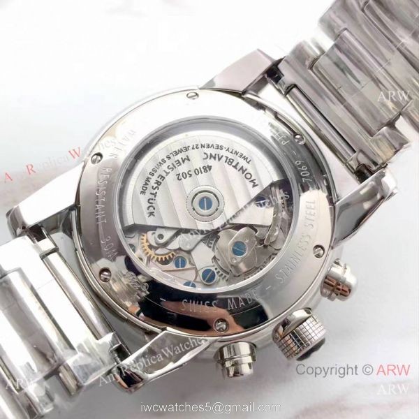 Swiss Grade 1 Mont Blanc Knock off Timewalker Chrono Stainless Steel Watch