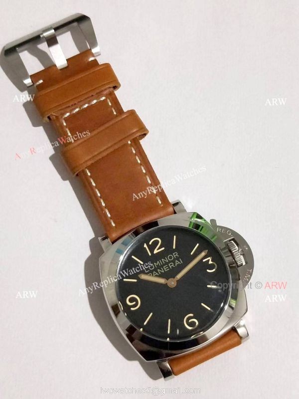 Panerai Luminor PAM 372 Replica Watch SS Brown Leather Strap