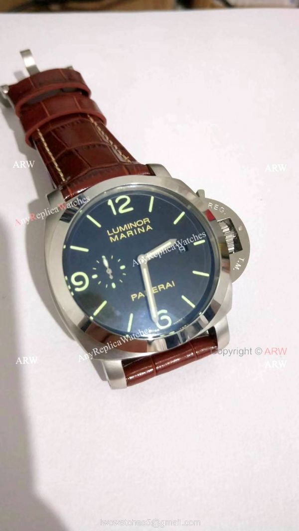 Panerai Luminor Marina PAM00312 SS Black Dial Watch Best Replica