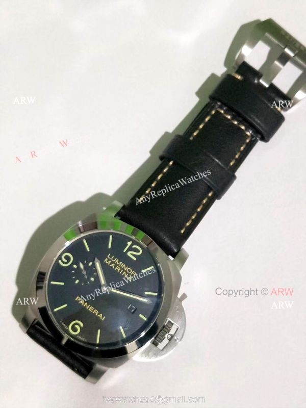 Buy Fake Panerai Watch Luminor Marina Pam 312 Black Leather Wrist
