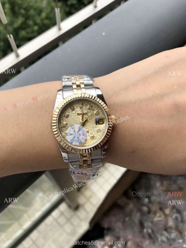 Rolex 16233 Fake Datejust 2-Tone Diamond markers Watch 31mm