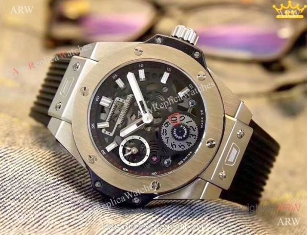 Hublot Big Bang Automatic Watch Replica SS Skeleton Dial
