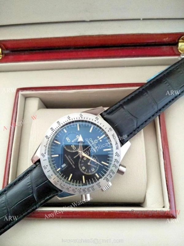 Low Price Omega Clone Watch Speedmaster SS Black Dial Chronograph Watches
