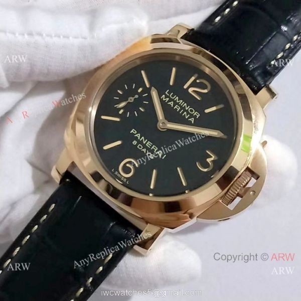 Copy Panerai Luminor Marina 8 Days Rose Gold Black Dial Watch PAM 511