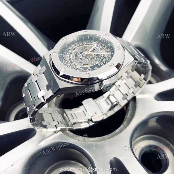 Fake AP Skeleton Wristwatch Audemars Piguet Royal Oak Stainless Steel Watch