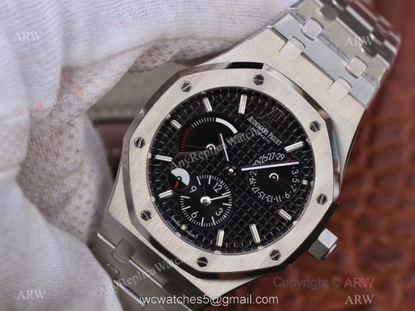 Swiss 2329 Audemars Piguet Royal Oak GMT Stainless Steel Black Dial Watch