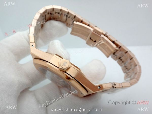 Swiss Grade Copy Audemars Piguet Royal Oak Extra-thin Openworked Rose Gold Watch