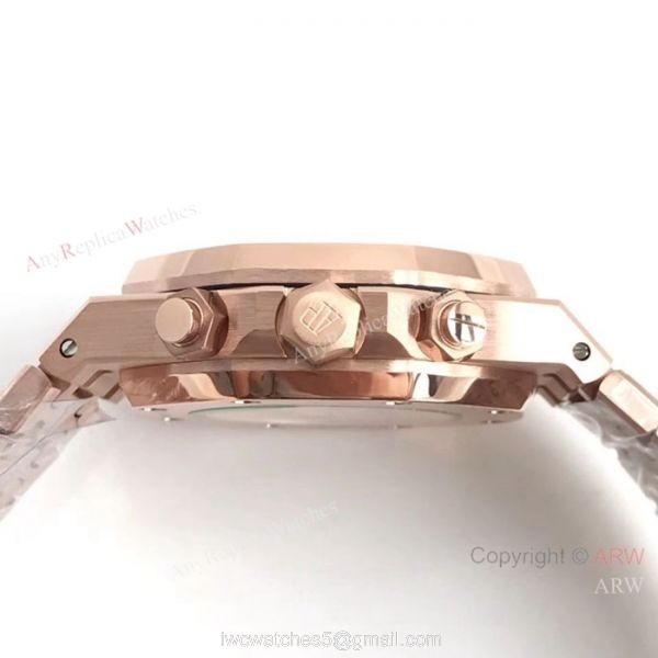 Swiss 7750 Replica Audemars Piguet Royal Oak Rose Gold Chronograph Dial Watches