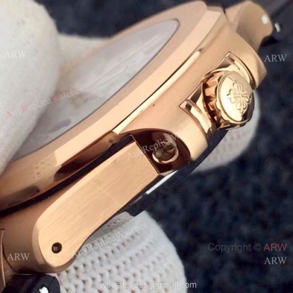 New Copy Patek Philippe Nautilus Power Reserve Rose Gold White Watches