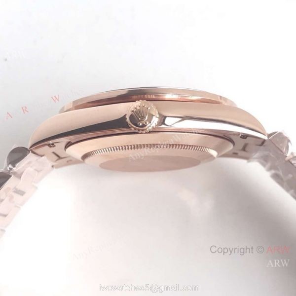 Swiss 2836 DayDate II Rolex Presidential 41mm Replica Watch Rose Gold Silver Dial