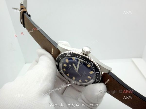 Swiss Grade Fake Oris 2836 Watch SS Dark Blue Dial Black Bezel