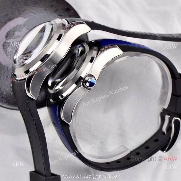 Best Replica CORUM Bubble Skeleton Watch SS Black Rubber Strap