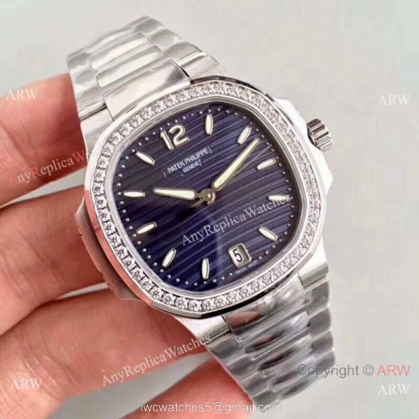 (PPF)Swiss Replica Patek Philippe 7118 Ladies Nautilus Watch Diamond bezel