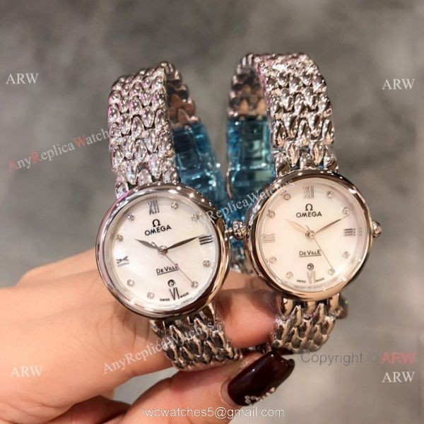 Replica Omega De Ville Dewdrop ladies Watch Stainless Steel