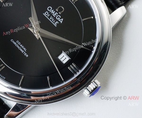Highest Quality Copy Omega De Ville Swiss 2824 Watch SS Blue Dial