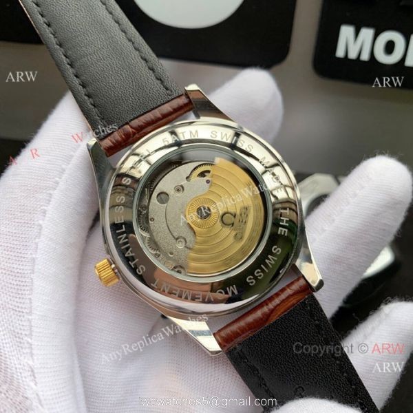 New Copy Omega Complications Automatic Mens Watch 2-Tone Silver Dial