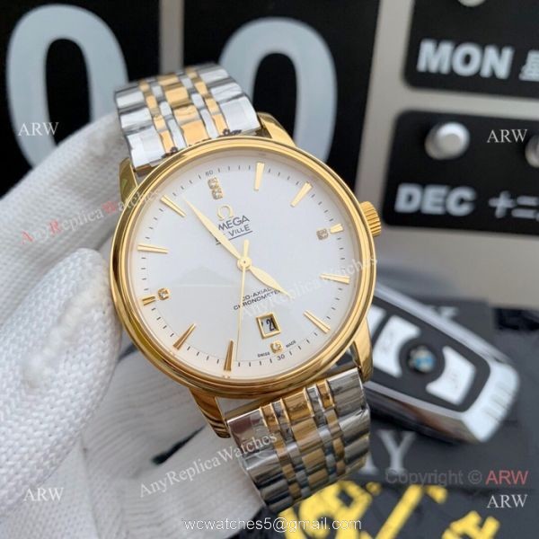 Clone Omega De Ville Stainless Steel Black 42MM Watches New