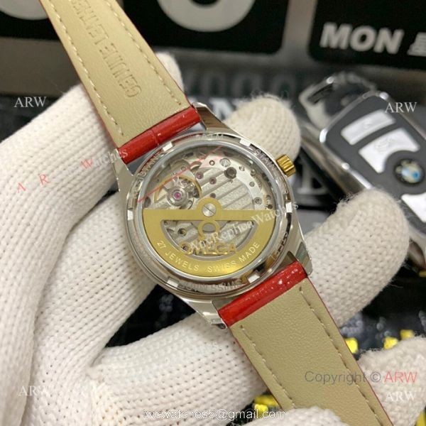 Omega Water Resistant Lady Watches Copy Gold Diamond Case