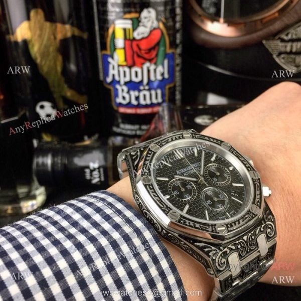 New Copy Audemars Piguet Royal Oak Tattoo Watch White Chronograph Face
