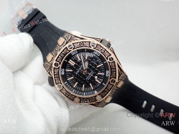 Copy Audemars Piguet Royal Oak Offshore Tattoo Watch Rose Gold Case