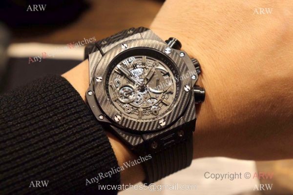 Hublot Big Bang King Chronograph Watch Black Case Rubber Strap