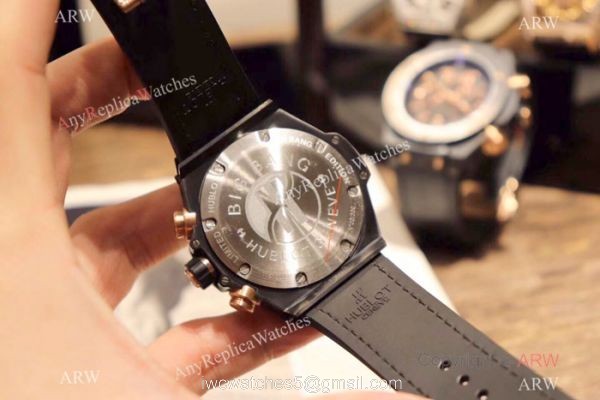 Hublot Big Bang Unico TMT Black Chronograph Watch Yellow Gummy Strap