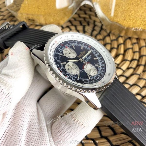 Breitling Navitimer Rubber Strap Edition Speciale Replica Watches White Face