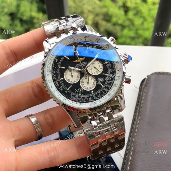 Copy Breitling Navitimer Chronometre Japanese Watch SS Brown Dial