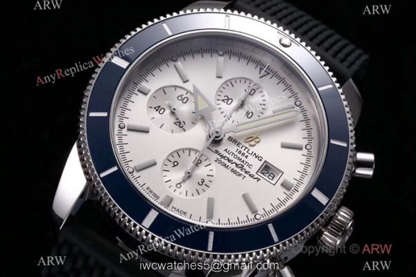 Swiss Breitling Superocean Heritage Asia 7750 Watch Blue Ceramic bezel