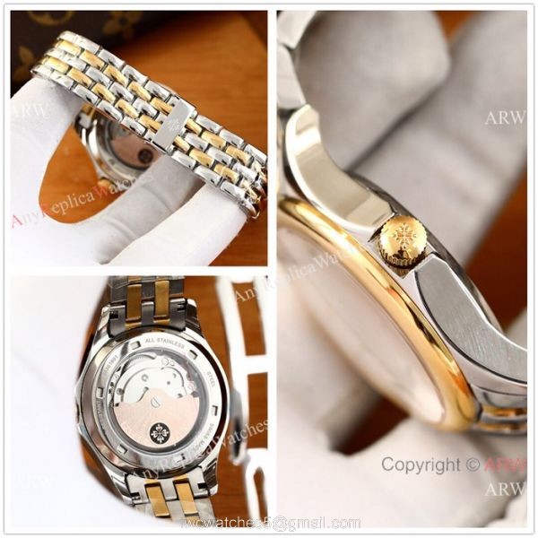 Patek Philippe Geneve Calatrava Replica Watch 2-Tone White Dial