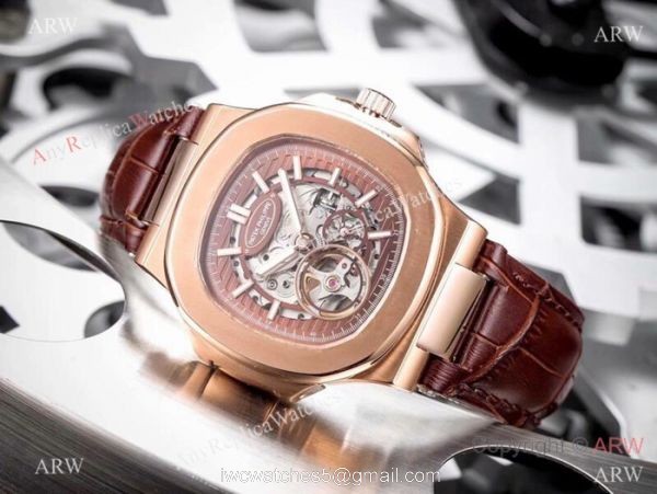 Patek Philippe Nautilus Skeleton Replica watches SS Blue Dial