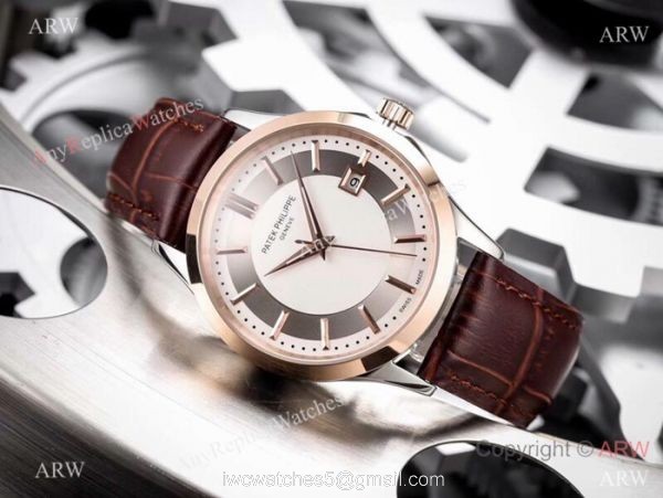 Fake Patek Philippe Calatrava 42mm Watch Rose Gold Bezel