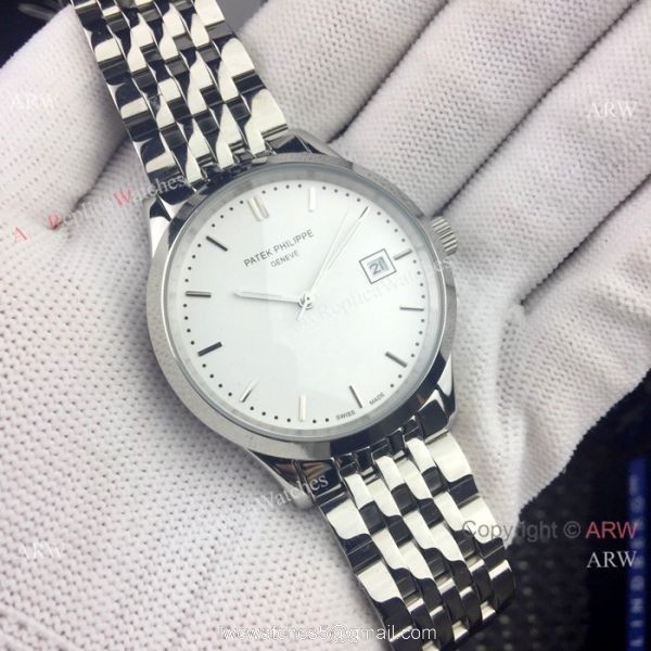 Patek Philippe Calatrava Men Watch Black Dial Two Tone Rose Gold