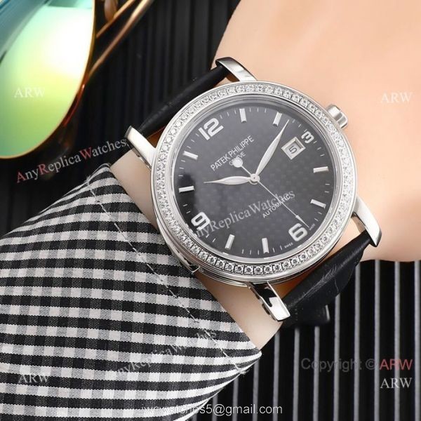 New Style Patek Philippe Calatrava Gray Dial Rose Gold Watches