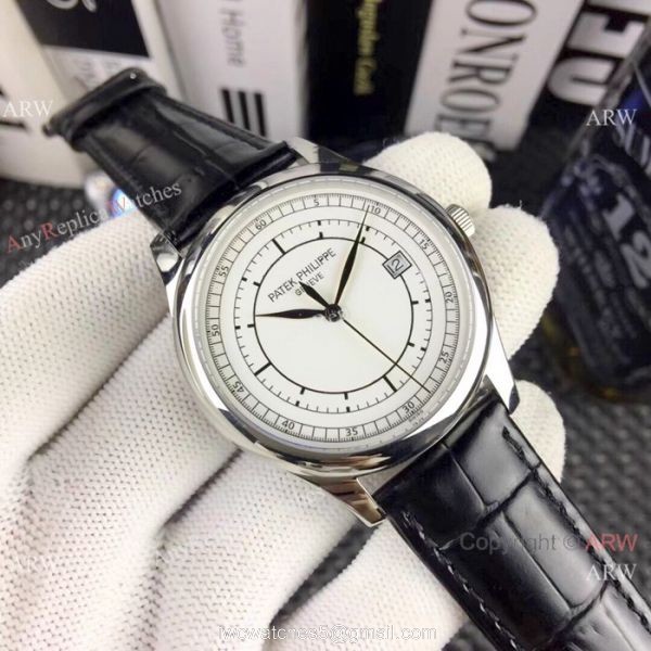 AAA Replica Patek Philippe Calatrava Watches Gold Case White Dial