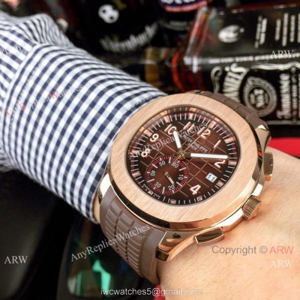 Japan Grade Patek Philippe Aquanaut Replica watch Rose Gold Brown Chronograph Dial