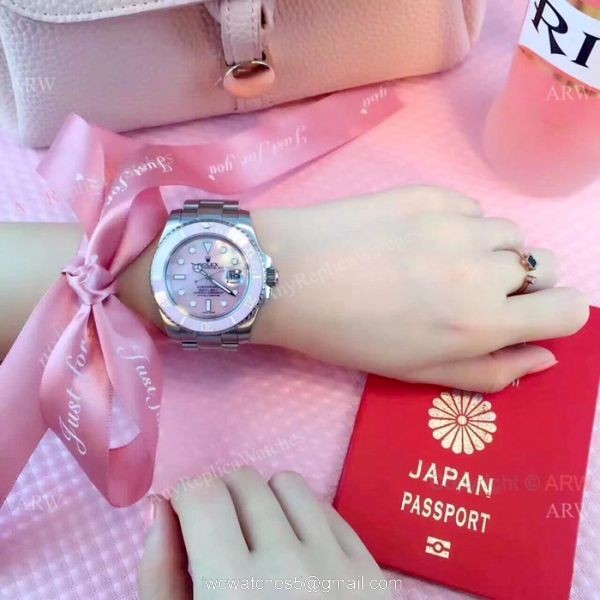 Replica Pink Rolex Submariner Stainless Steel Pink MOP dial Watch
