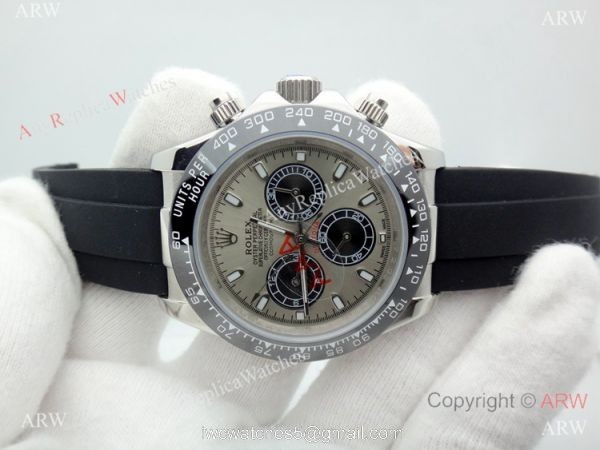 Rolex Comograph Daytona 40mm Watch Ss Gray Face Black Ceramic bezel