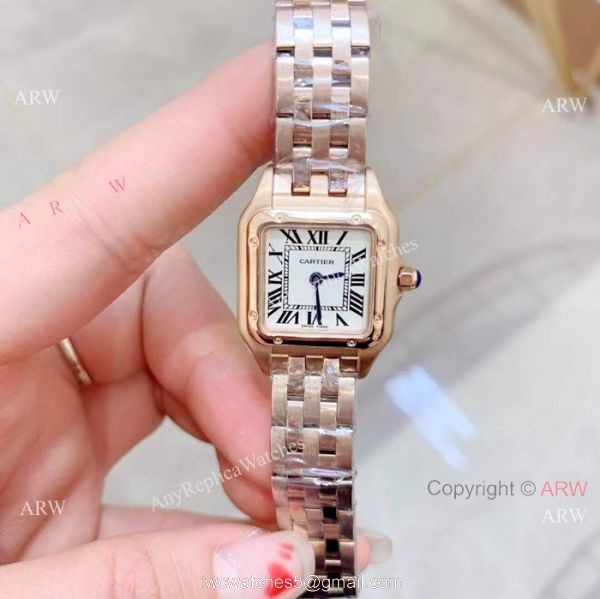 Fake Cartier Panthere de White Roman Dial Watch Small size 22mm