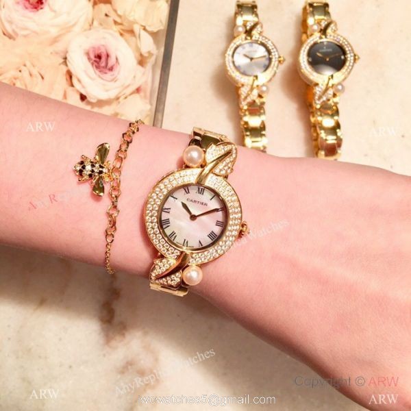 Swiss Quality Cartier Sapphire glass Yellow Gold Watch 33mm