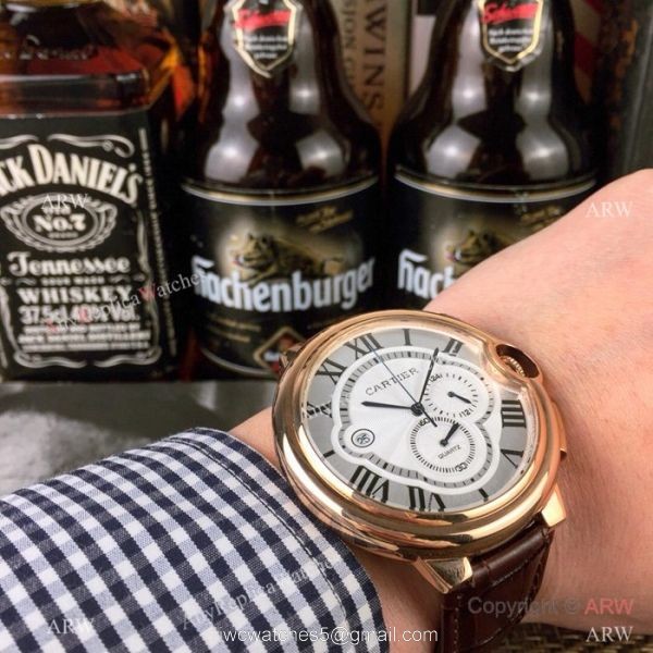Copy Cartier Ballon Bleu Chronograph Rose Gold Watch Low Price