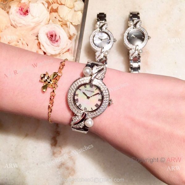 Copy Cartier Women Watch Stainless Steel Sapphire glass Swiss Quality