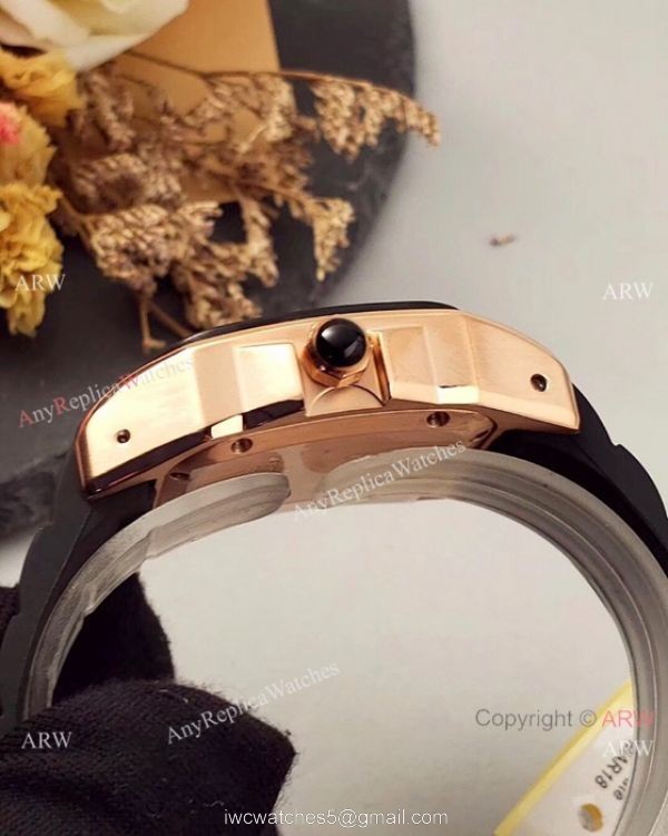 Japan Grade Replica Cartier Santos 100 Rose Gold Watch 35mm