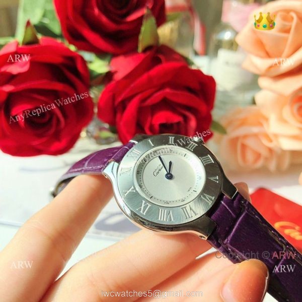 Cartier 21 Must De Cartier Womens Quartz Watch Silver Dial 28mm