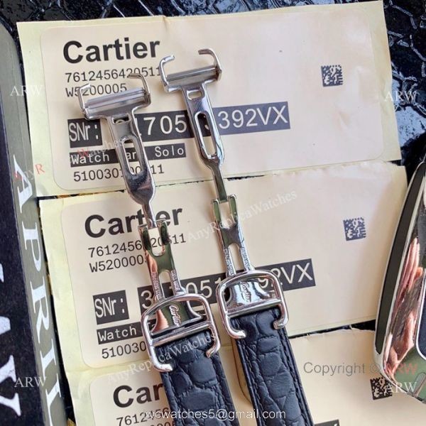 New Copy Cartier Tank Solo Watches Gold Case Diamond Bezel