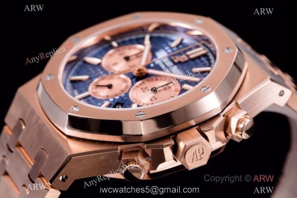 BF Factory Audemars Piguet Royal Oak Blue Dial Rose Gold Replica Watch