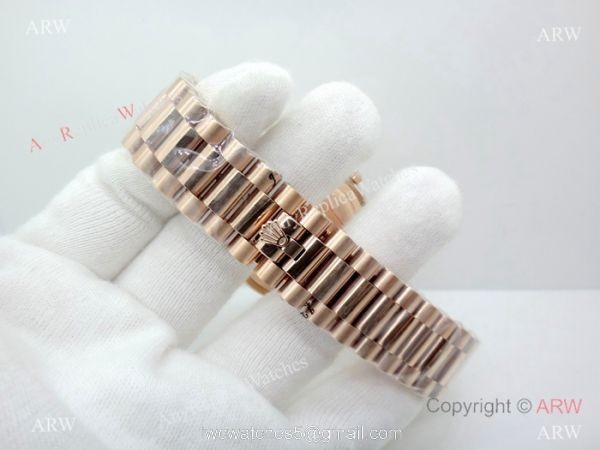 Copy Rolex Day-Date Chocolate Dial Rose Gold 40mm Watch