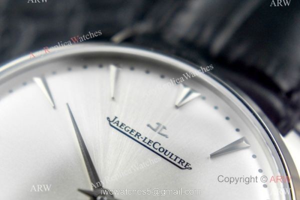 Swiss Replica Jaeger-LeCoultre Master Watch Silver Face Black Leather Strap