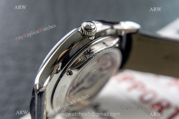 Swiss Copy Jaeger LeCoultre Master ultra thin Watch SS Black Leather Band