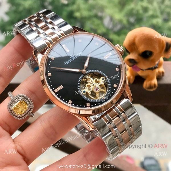 Copy Jaeger LeCoultre Master Tourbillon Watches Two Tone Rose Gold